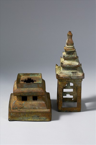 韓國 朝鮮時代 銅鎏金 塔