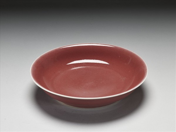 霽紅釉盤