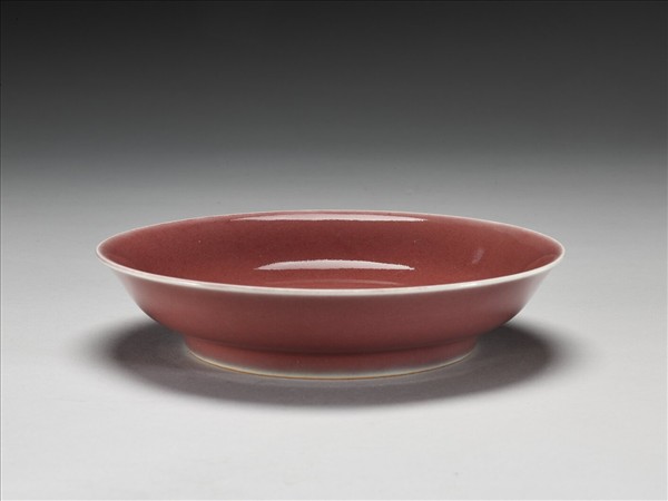 霽紅釉盤