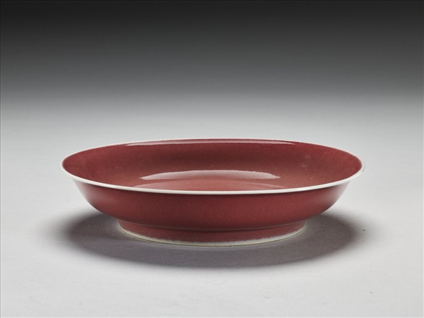 霽紅釉盤