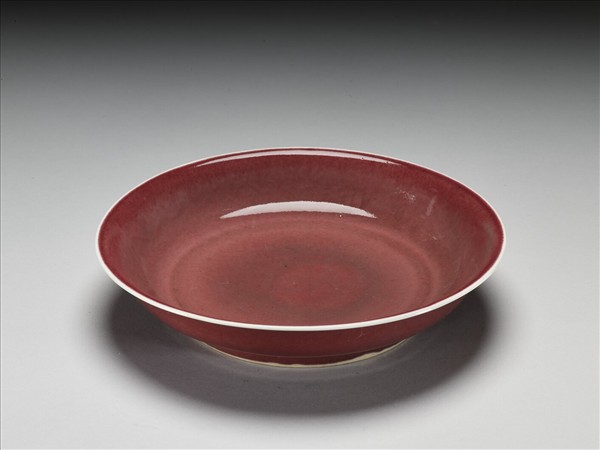霽紅釉盤