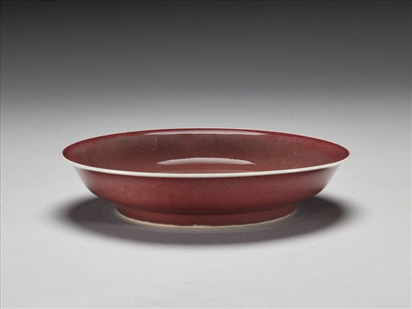 霽紅釉盤