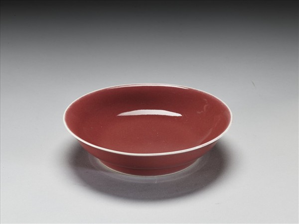 霽紅釉盤