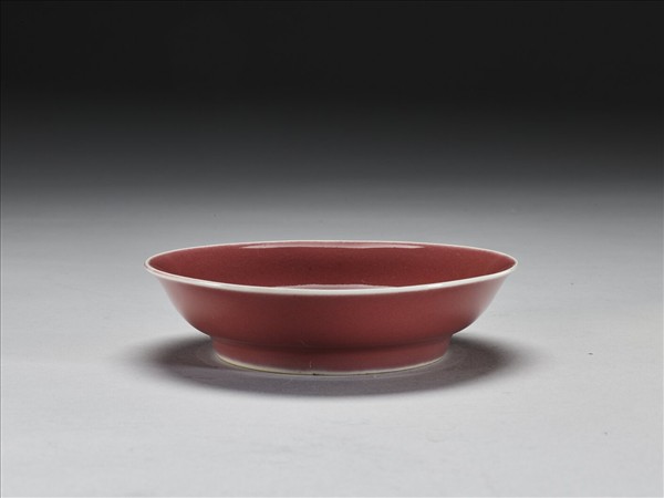 霽紅釉盤