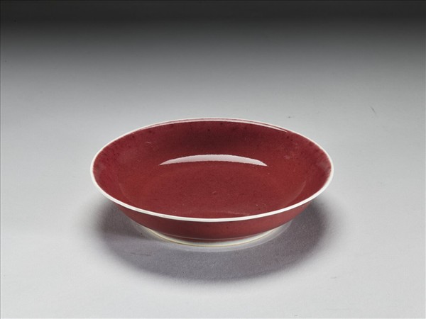 霽紅釉盤