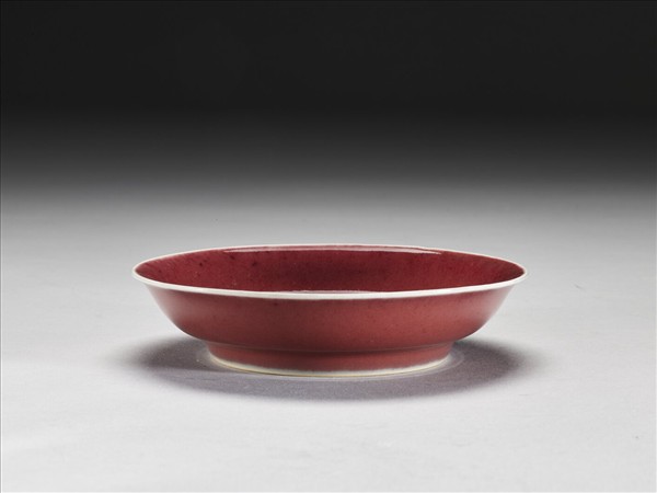 霽紅釉盤