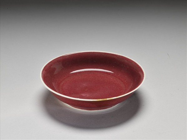 霽紅釉盤