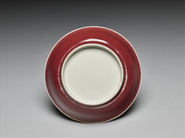 霽紅釉盤