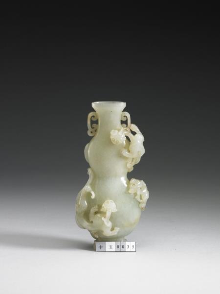 玉浮雕螭紋葫蘆式瓶