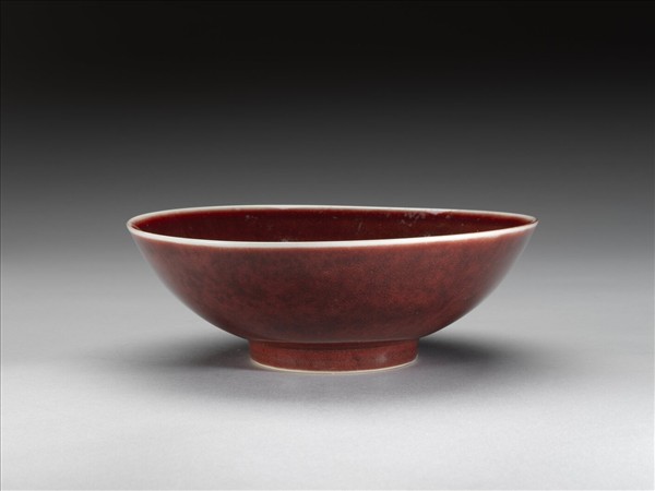寶石紅釉碗