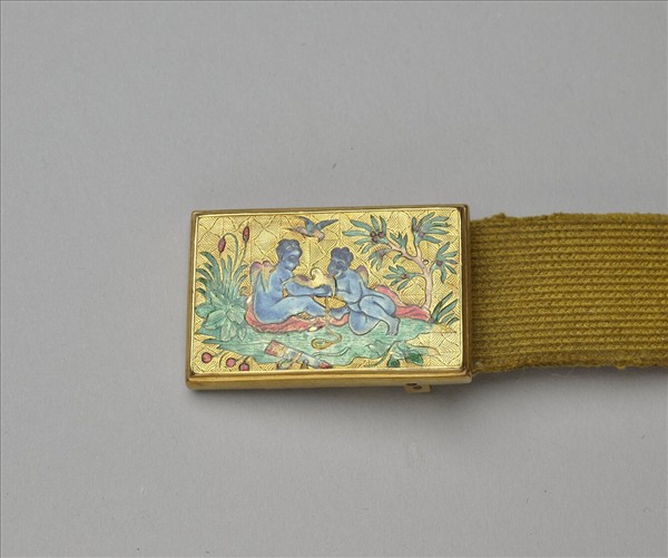 鍍金嵌琺瑯帶扣吉服帶