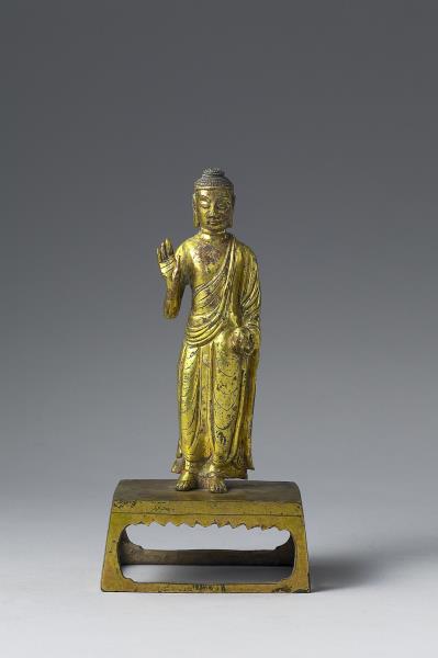 中國 隋 銅鎏金 藥師佛像