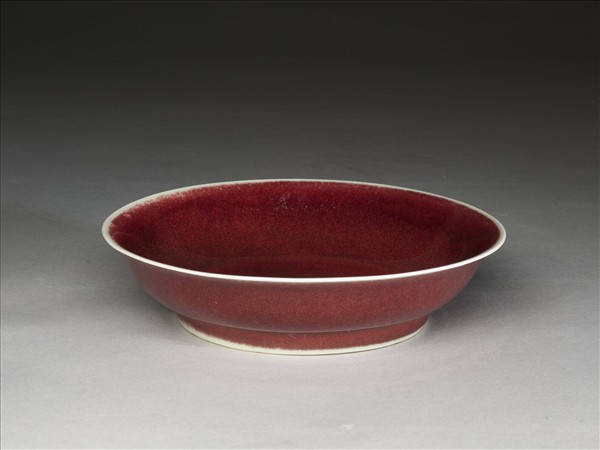 霽紅釉盤