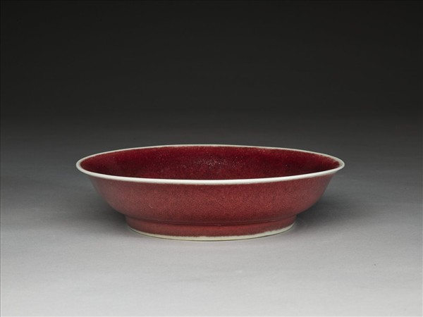 霽紅釉盤