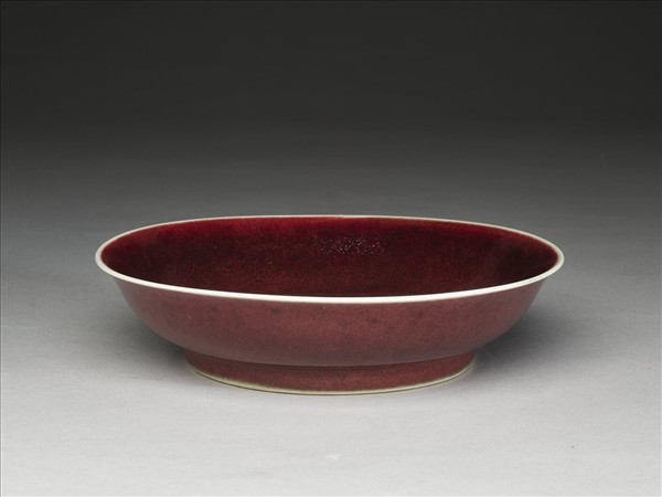 霽紅釉盤