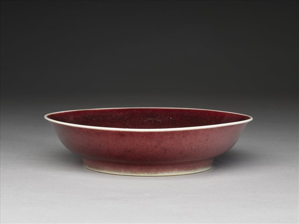 霽紅釉盤