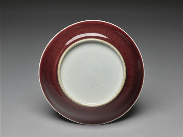 霽紅釉盤
