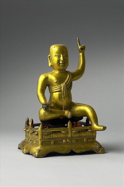 中國 明 銅鎏金 誕生佛像