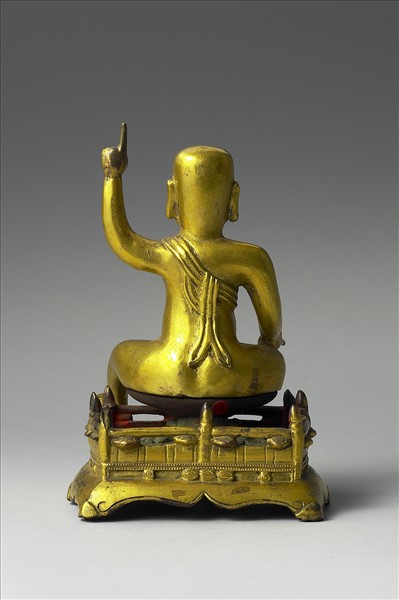 中國 明 銅鎏金 誕生佛像