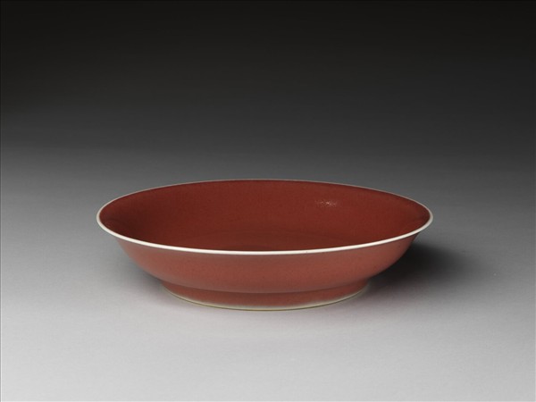 霽紅釉盤