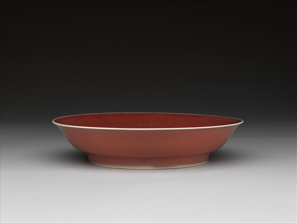 霽紅釉盤