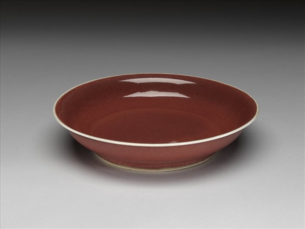 霽紅釉盤
