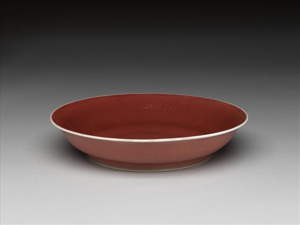 霽紅釉盤