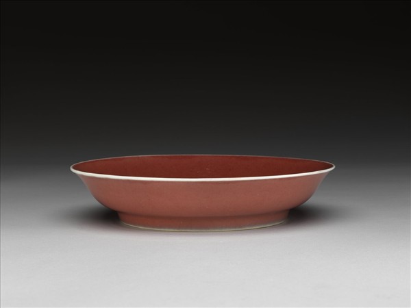 霽紅釉盤