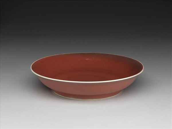 霽紅釉盤