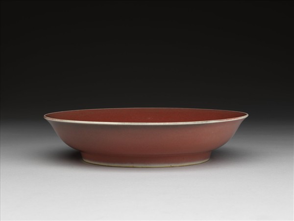 霽紅釉盤