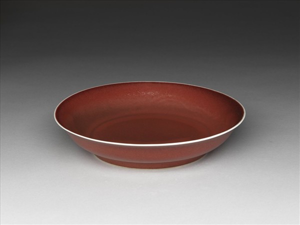霽紅釉盤