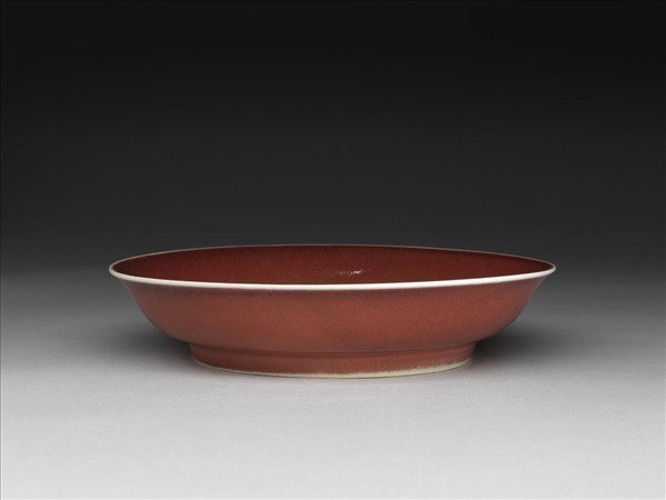 霽紅釉盤