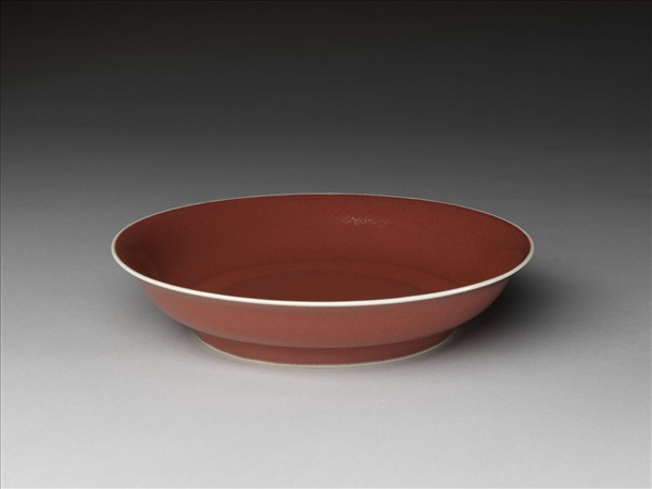霽紅釉盤