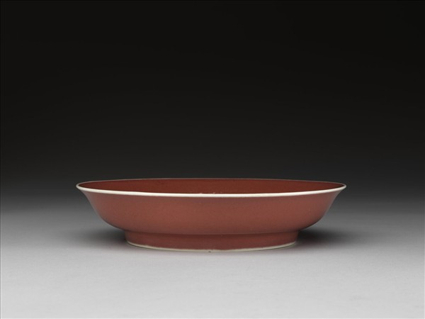 霽紅釉盤