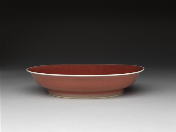 霽紅釉盤