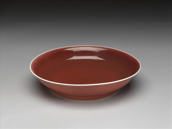 霽紅釉盤