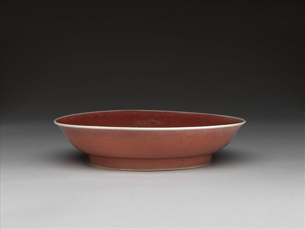 霽紅釉盤