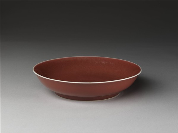 霽紅釉盤