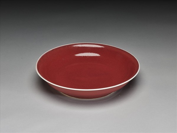 霽紅釉盤