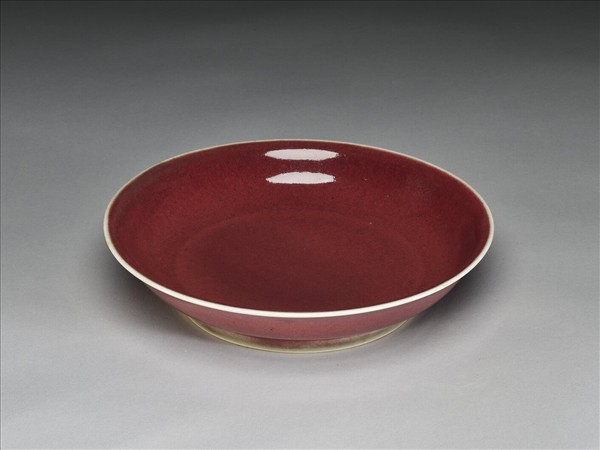 霽紅釉盤