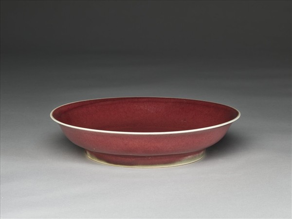 霽紅釉盤