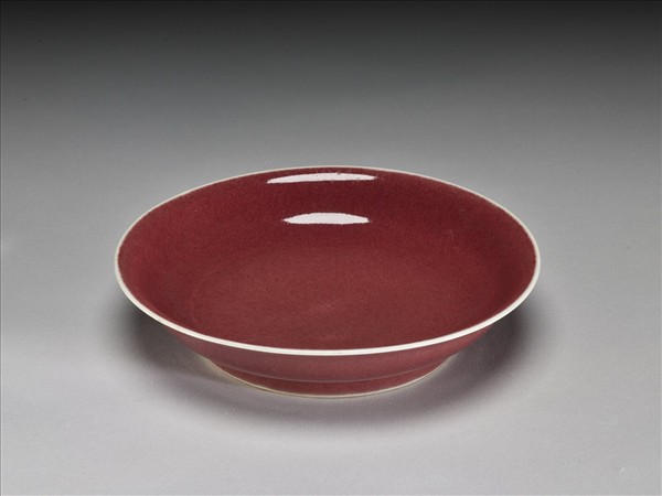 霽紅釉盤