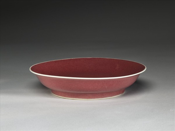 霽紅釉盤