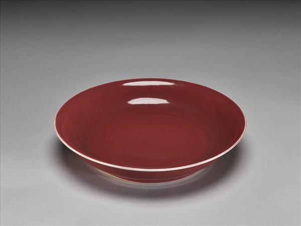 霽紅釉盤