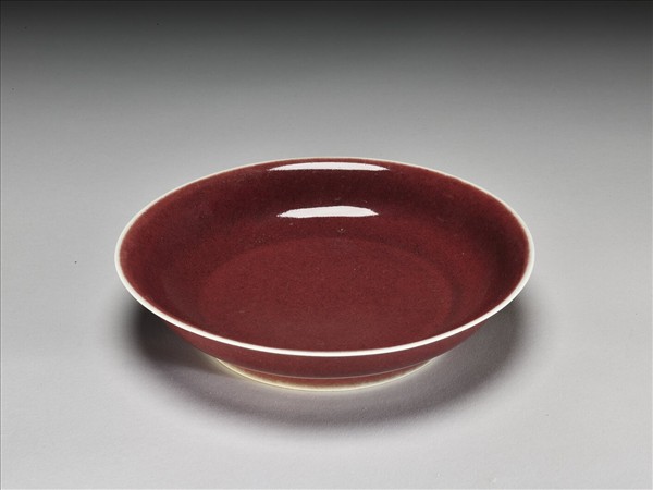 霽紅釉盤