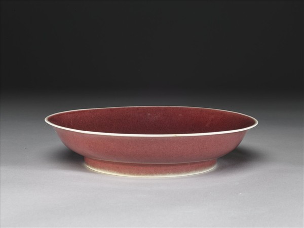 霽紅釉盤