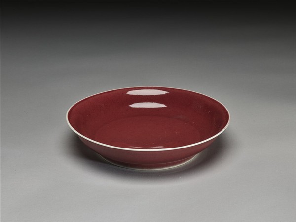 霽紅釉盤
