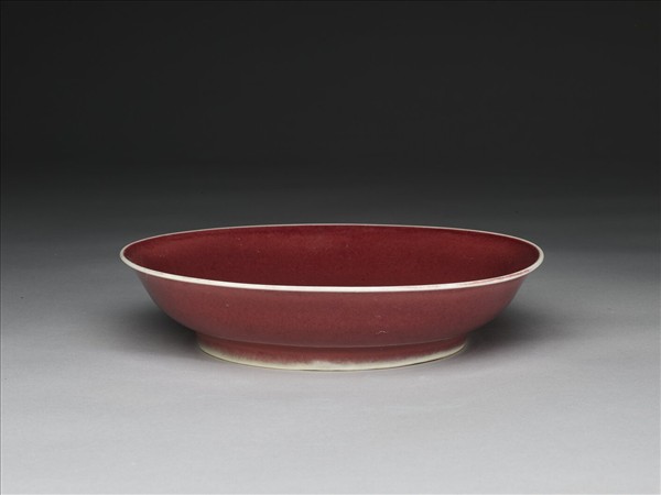 霽紅釉盤
