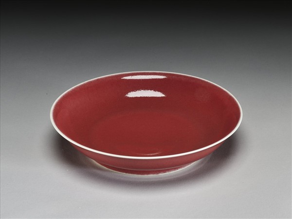 霽紅釉盤