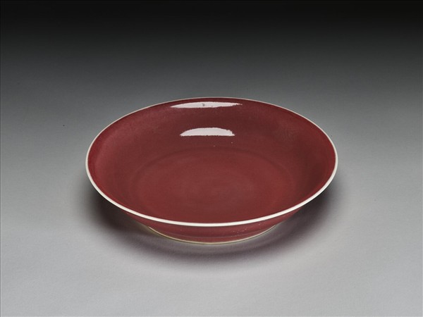 霽紅釉盤